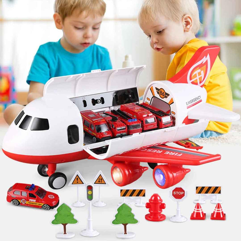 Jumbo Avião de Brinquedo com 6 Super Carrinhos